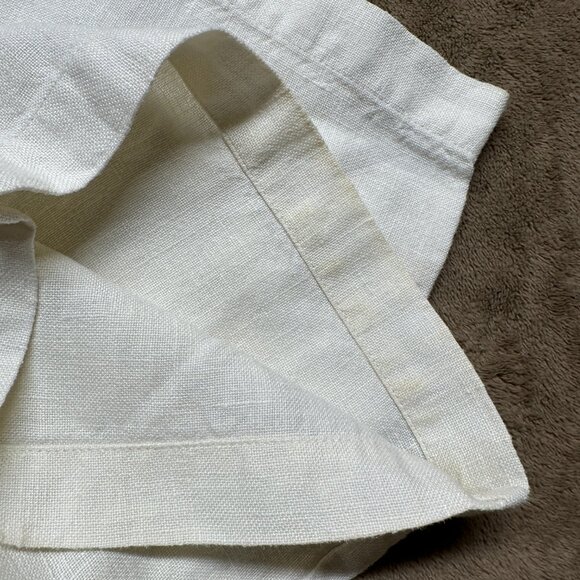 Eileen Fisher Linen Wide Leg Pants Petite Medium White Petite Side Zip - Picture 4 of 8